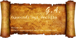 Gyurcsányi Ancilla névjegykártya